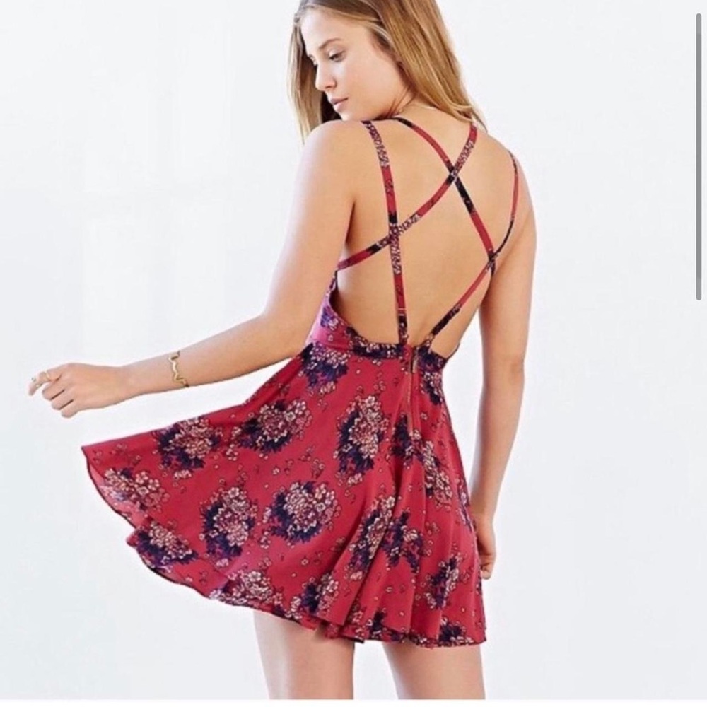 Kimchi Blue Floral Red Dress